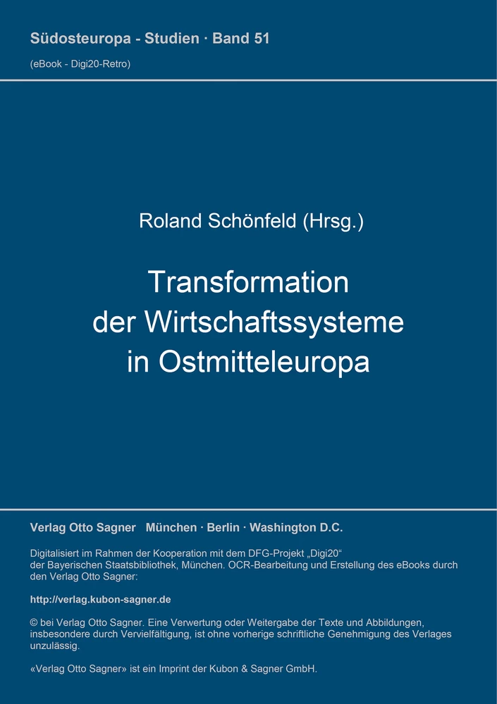 Titel: Transformation der Wirtschaftssysteme in Ostmitteleuropa