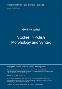 Title: Studies in Polish Morphology and Syntax