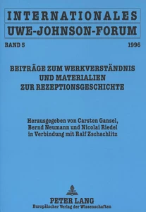 Titel: Internationales Uwe-Johnson-Forum. Band 5 (1996)