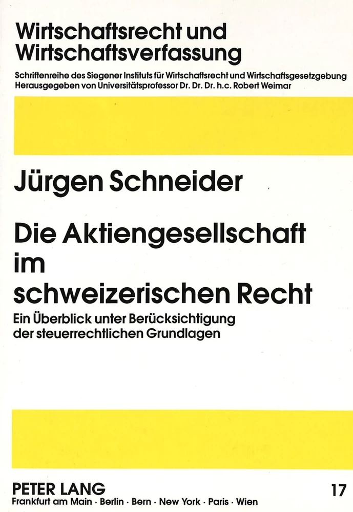 Titel: Die Aktiengesellschaft im schweizerischen Recht