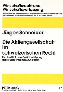Title: Die Aktiengesellschaft im schweizerischen Recht