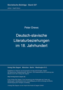 Title: Deutsch-slavische Literaturbeziehungen im 18. Jahrhundert