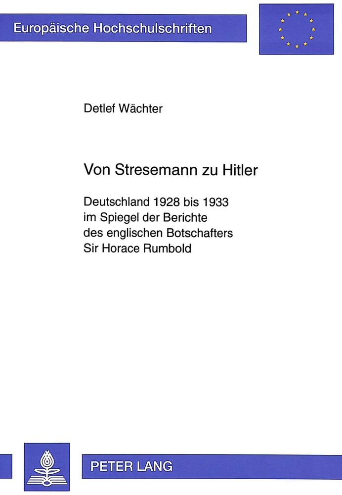 Titel: Von Stresemann zu Hitler
