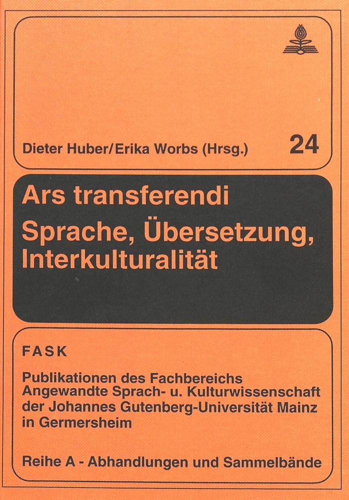 Title: Ars transferendi - Sprache, Übersetzung, Interkulturalität
