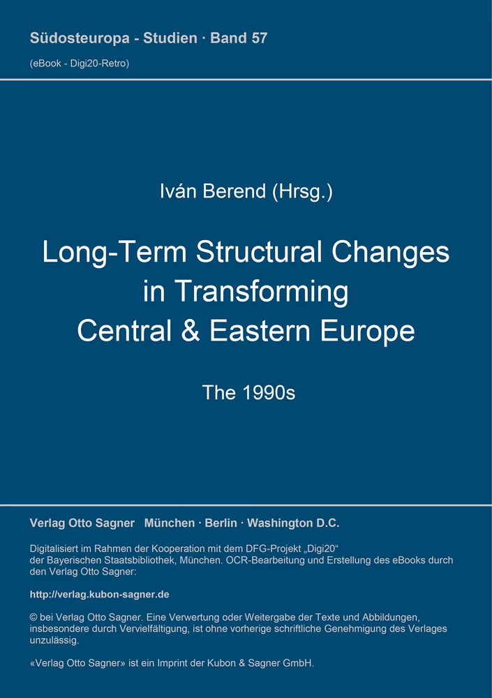 Titel: Long-Term Structural Changes in Transforming Central & Eastern Europe (The 1990s)