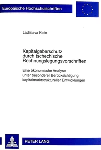 Title: Kapitalgeberschutz durch tschechische Rechnungslegungsvorschriften