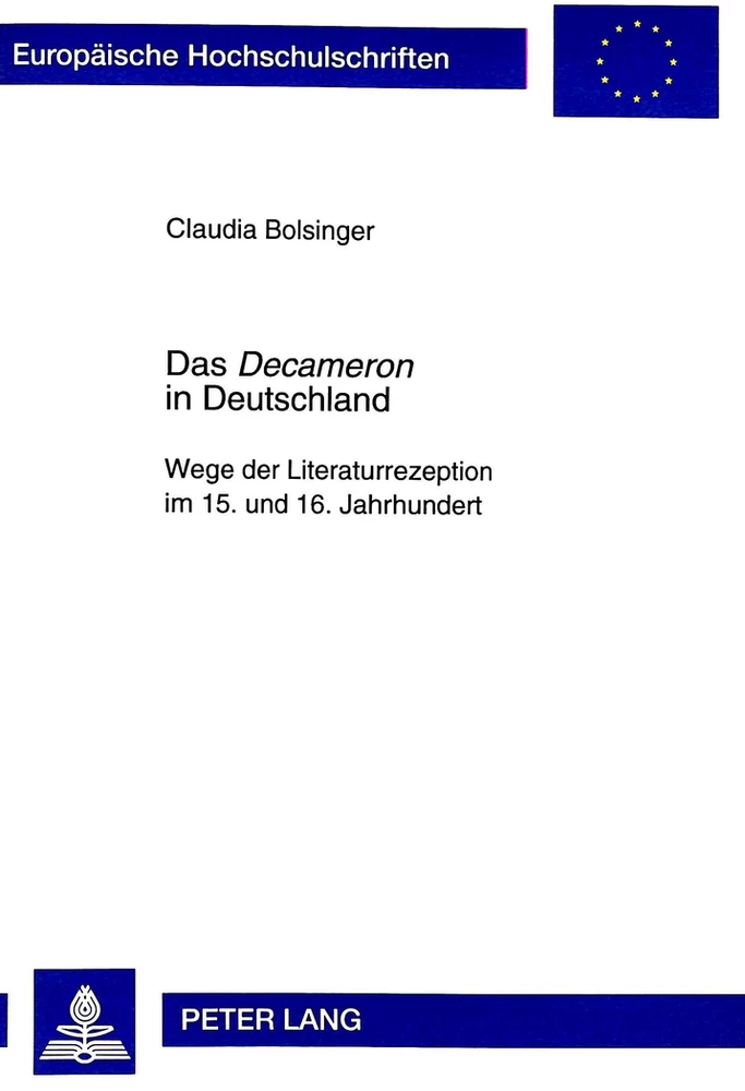Titel: Das «Decameron» in Deutschland