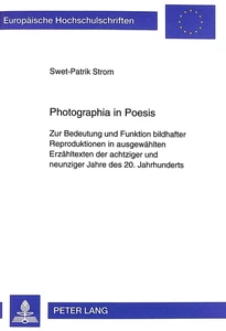 Titel: Photographia in Poesis