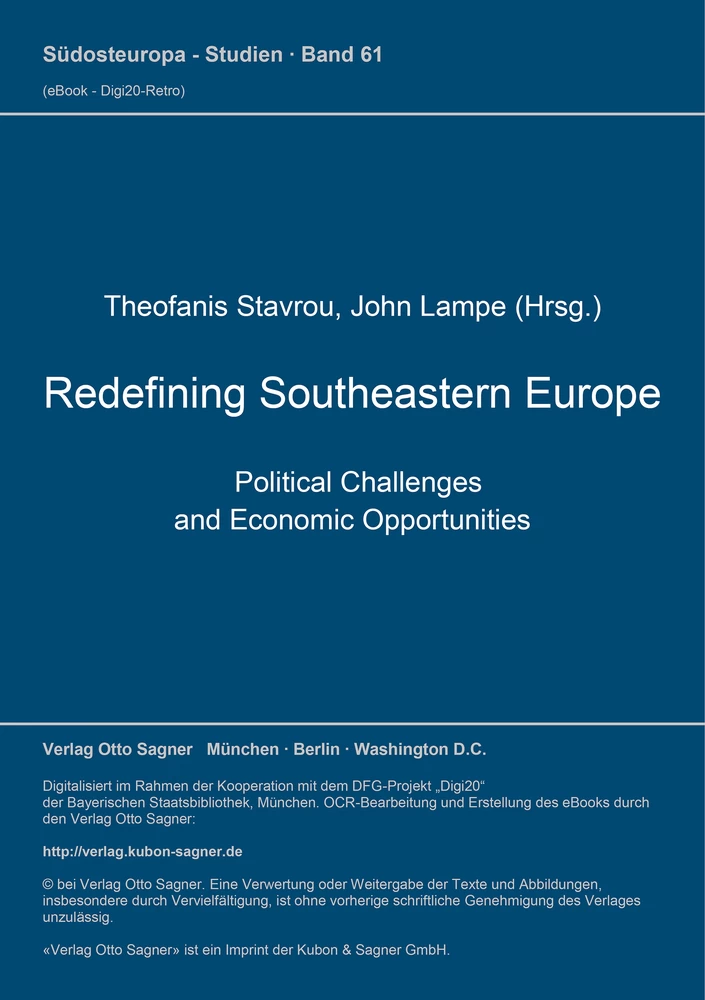 Titel: Redefining Southeastern Europe. Political Challenges and Economic Opportunities