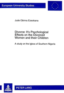 Title: Divorce: Its Psychological Effects on the Divorced Women and their Children