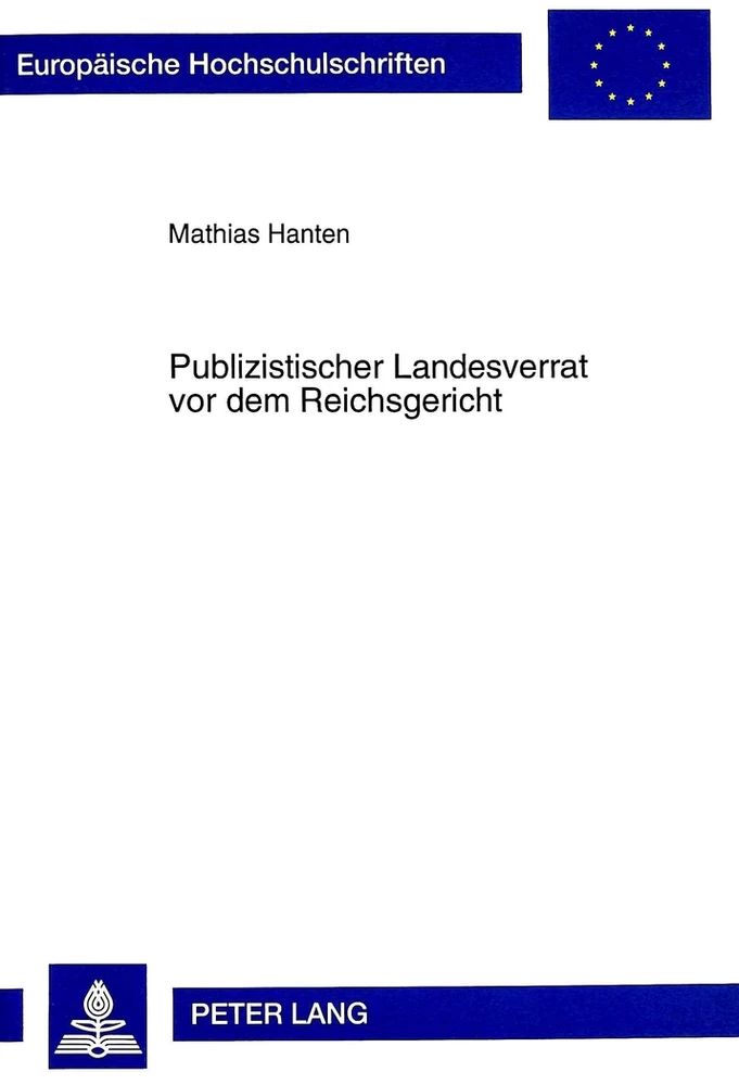 Title: Publizistischer Landesverrat vor dem Reichsgericht