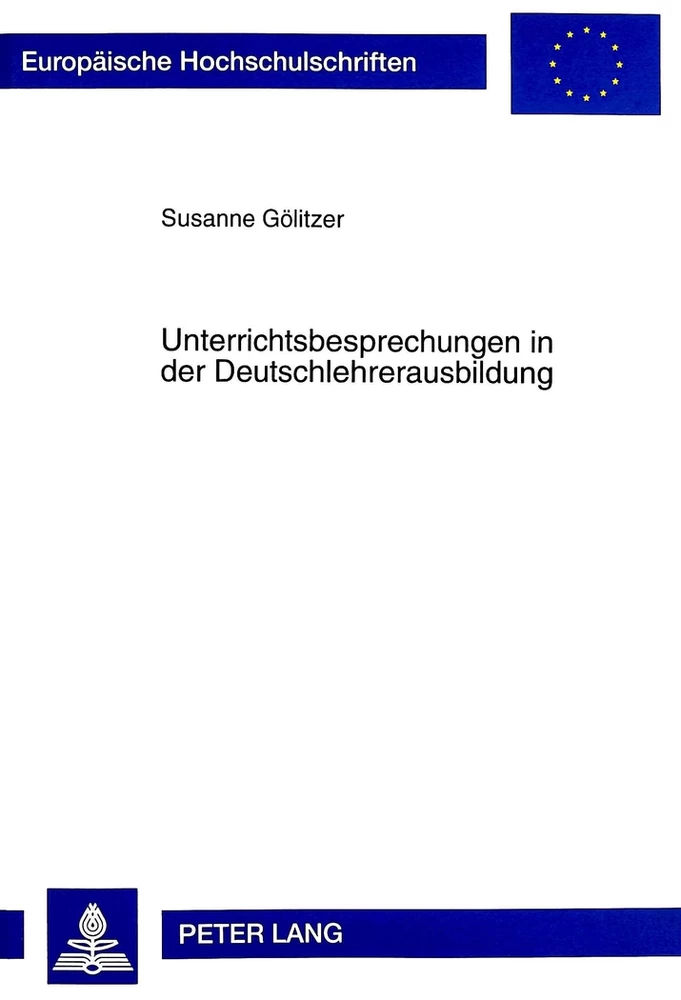 Titel: Unterrichtsbesprechungen in der Deutschlehrerausbildung