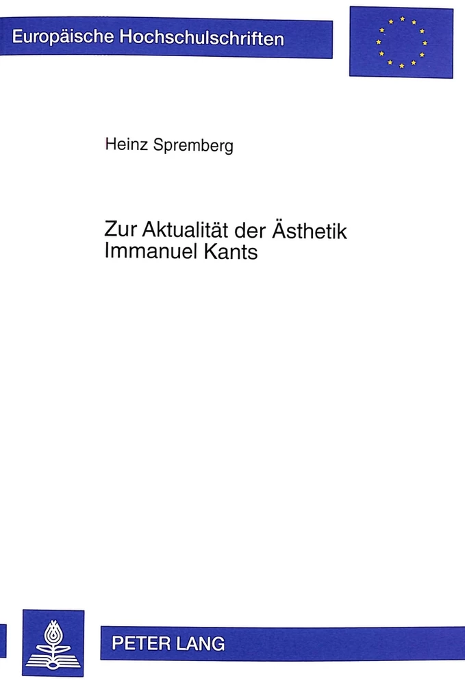 Titel: Zur Aktualität der Ästhetik Immanuel Kants