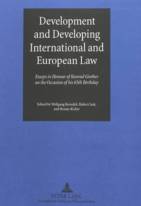 Title: Development and Developing International and European Law