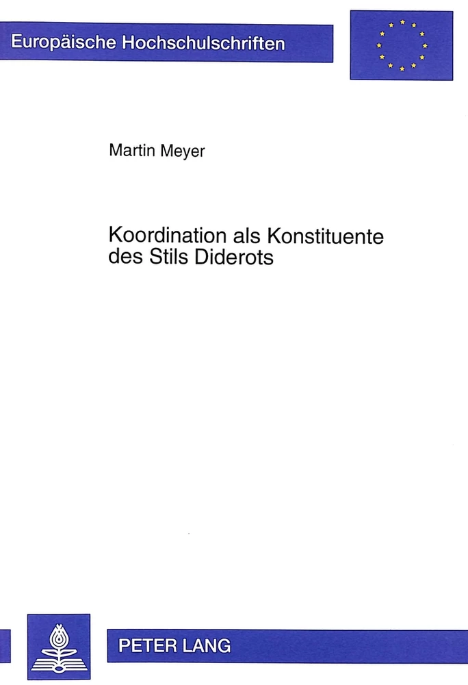 Titel: Koordination als Konstituente des Stils Diderots