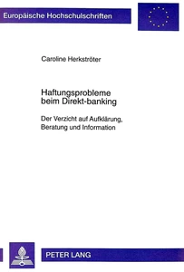 Titel: Haftungsprobleme beim Direkt-banking