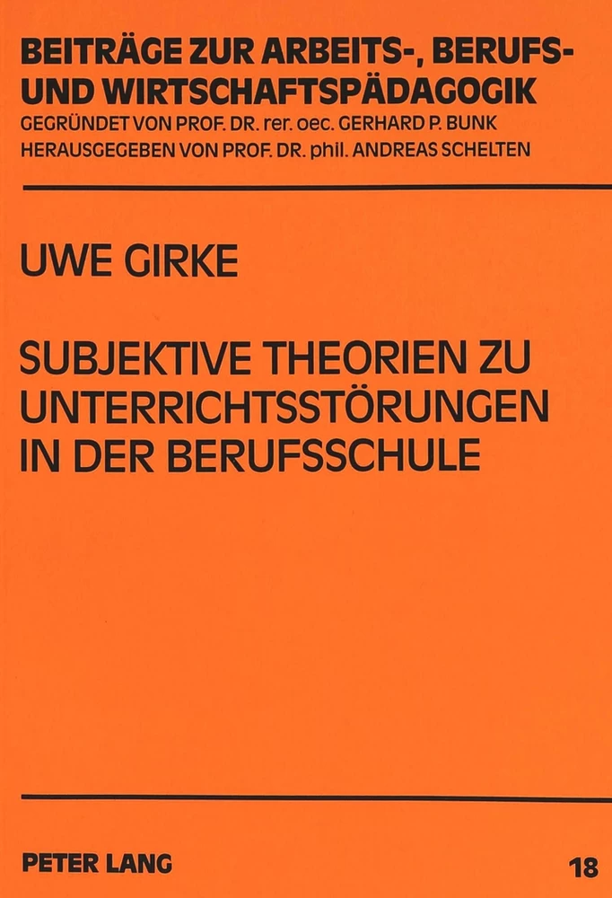 Title: Subjektive Theorien zu Unterrichtsstörungen in der Berufsschule