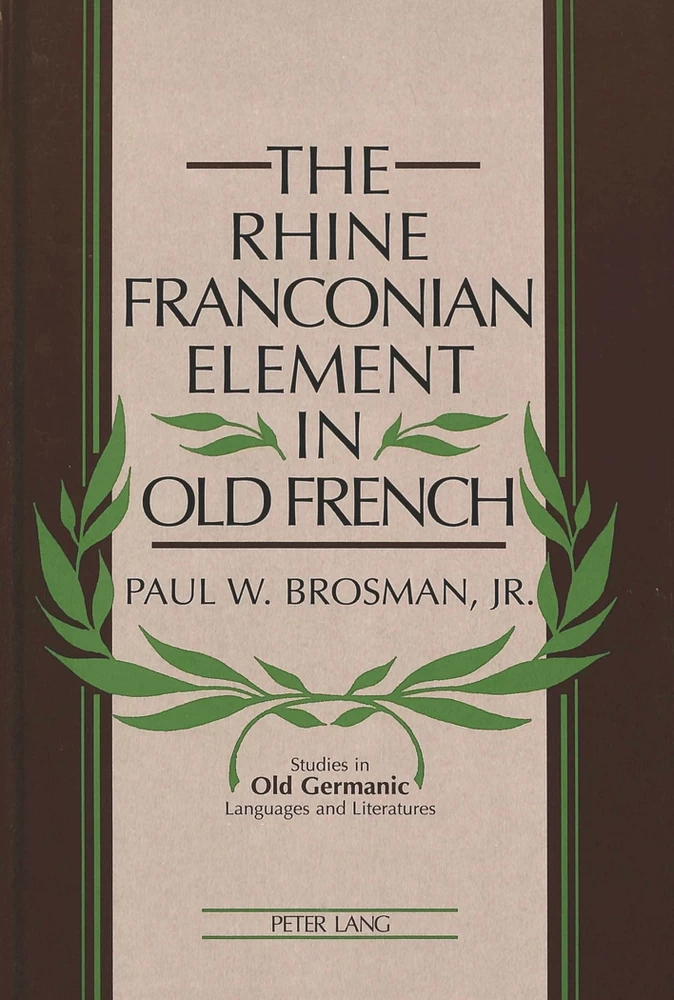 Title: The Rhine Franconian Element in Old French