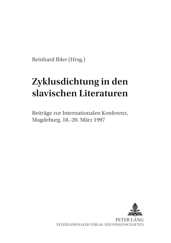 Titel: Zyklusdichtung in den slavischen Literaturen