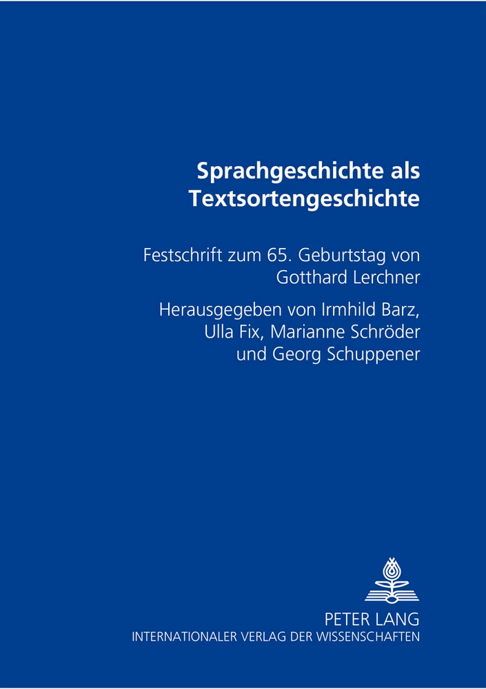 Title: Sprachgeschichte als Textsortengeschichte
