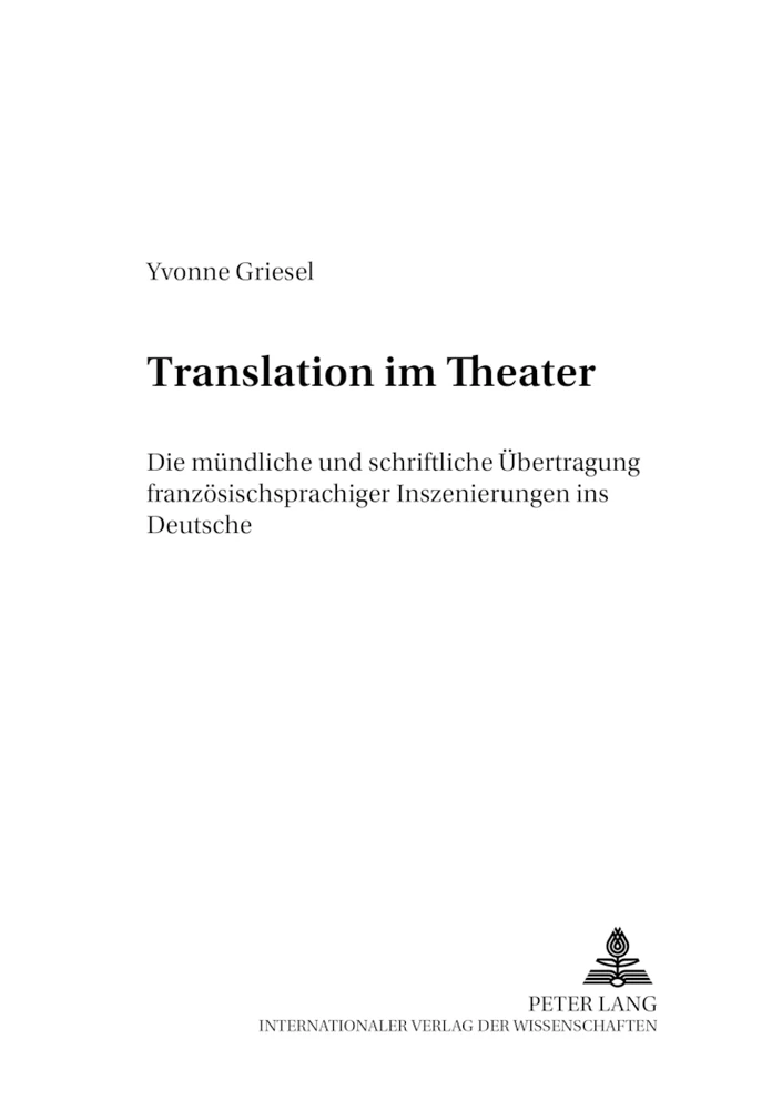 Titel: Translation im Theater