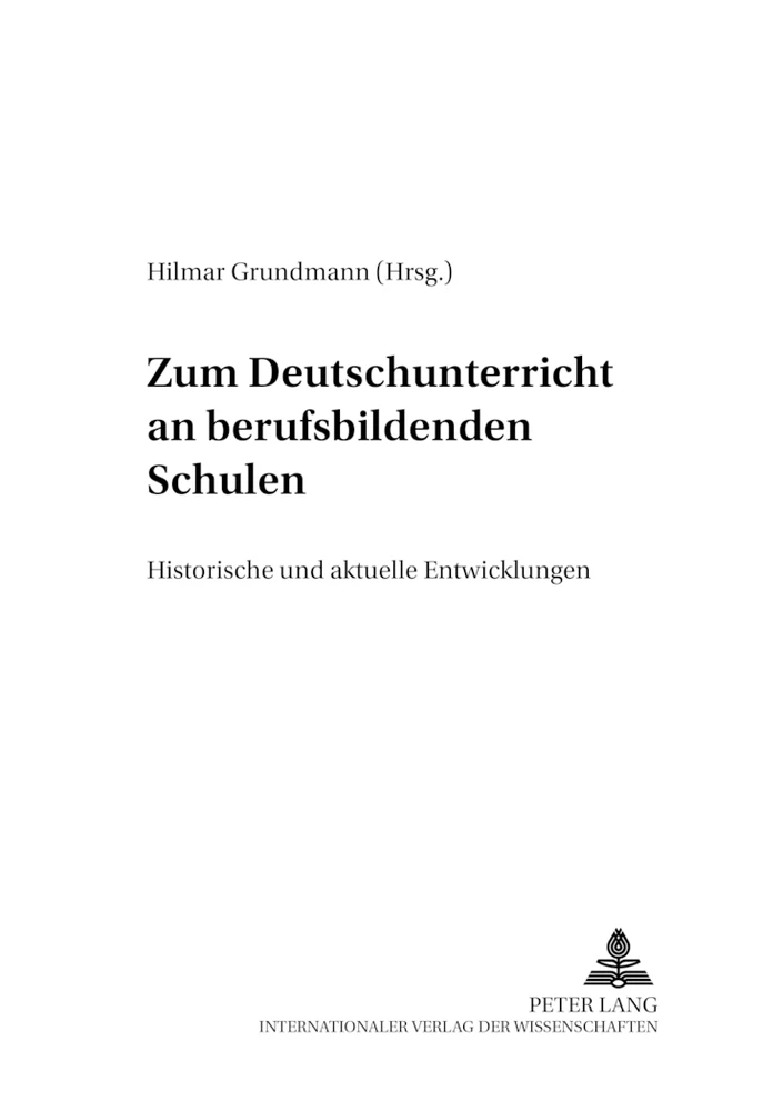 Titel: Zum Deutschunterricht an berufsbildenden Schulen