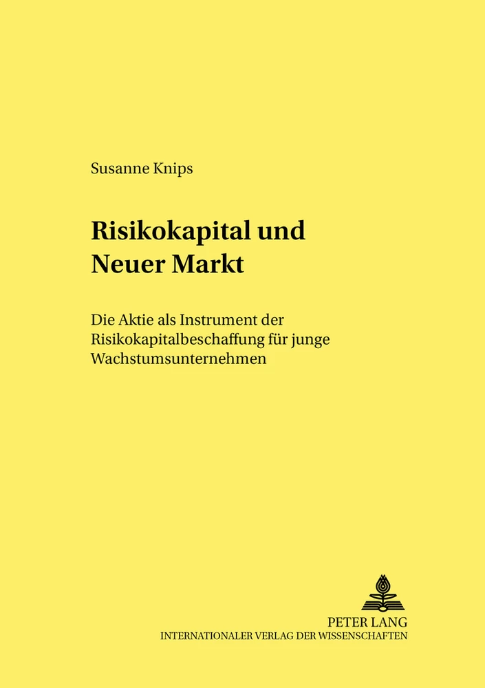 Titel: Risikokapital und Neuer Markt