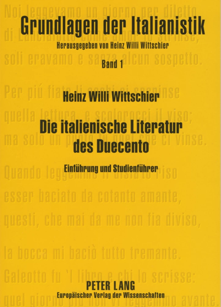 Titel: Die italienische Literatur des Duecento