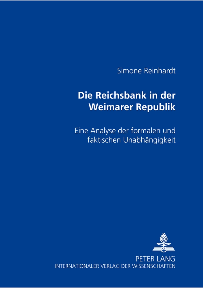 Titel: Die Reichsbank in der Weimarer Republik