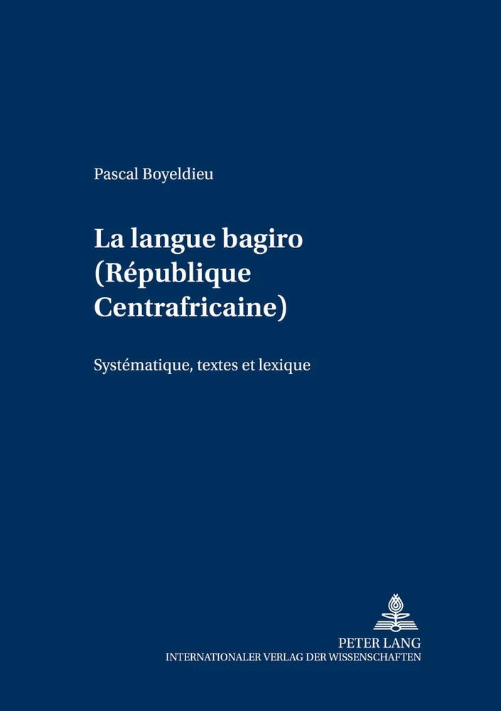 Titre: La langue bagiro (République Centrafricaine)