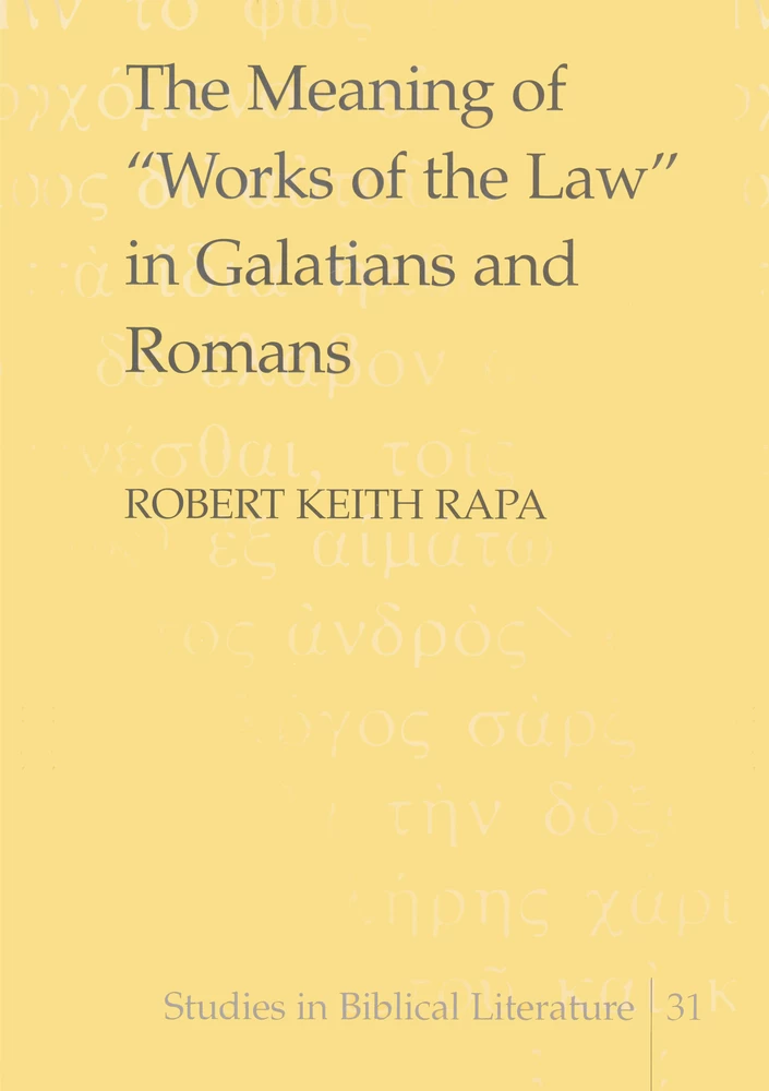 Title: The Meaning of «Works of the Law» in Galatians and Romans