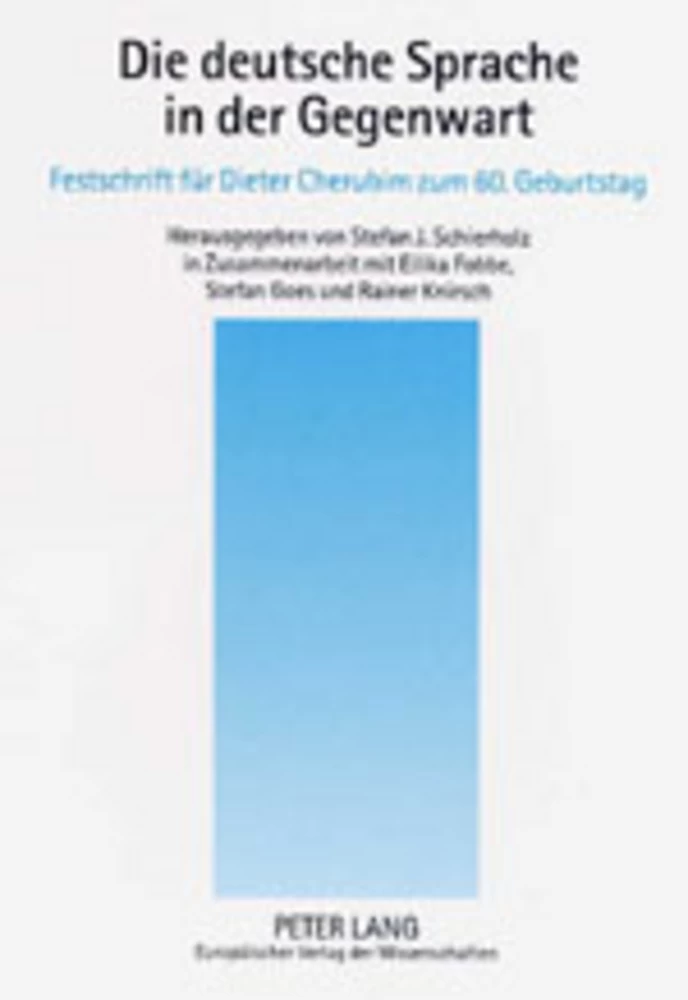 Titel: Die deutsche Sprache in der Gegenwart