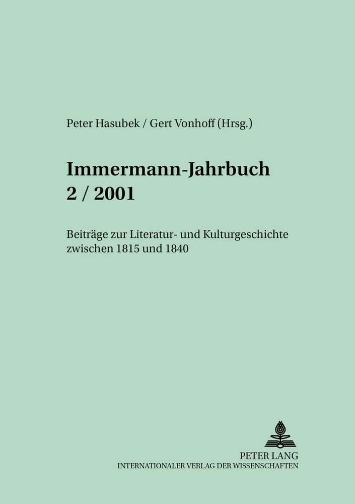 Title: Immermann-Jahrbuch 2/2001