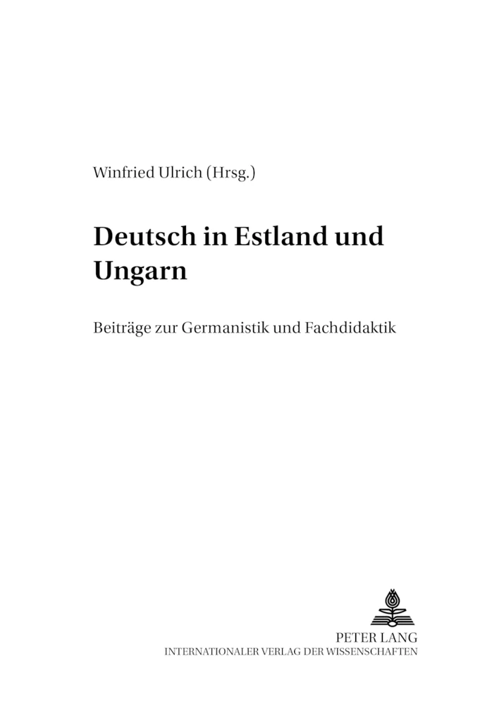 Titel: Deutsch in Estland und Ungarn