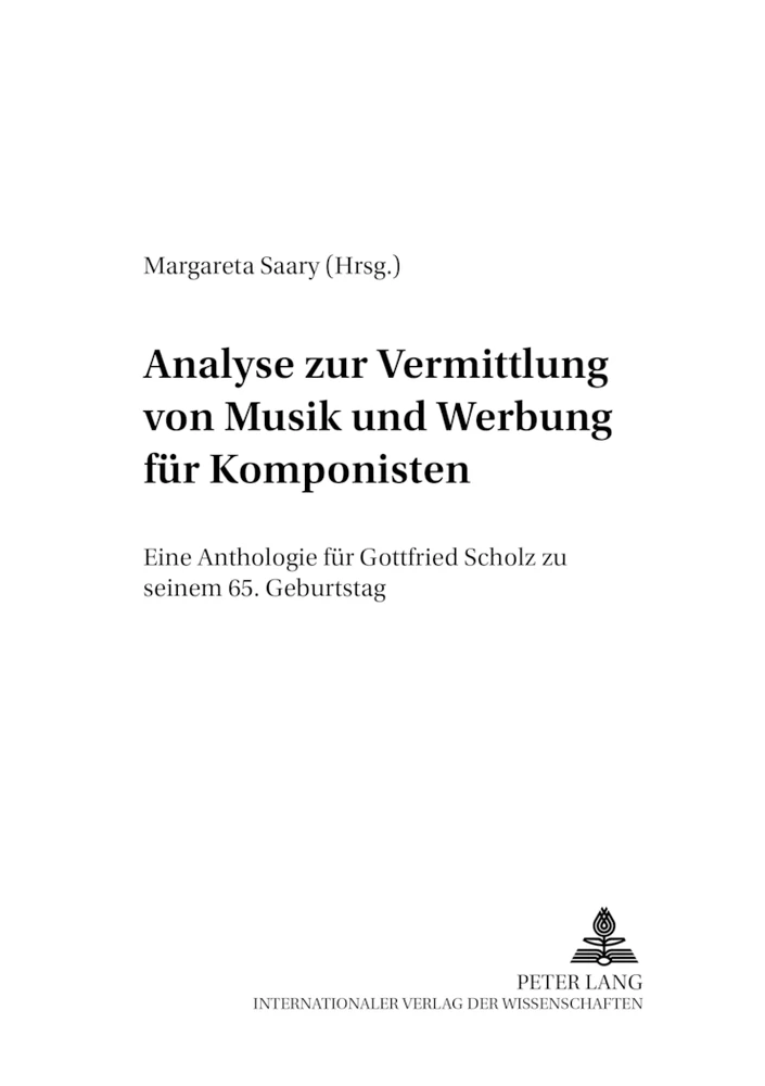 Titel: Analyse zur Vermittlung von Musik und Werbung für Komponisten