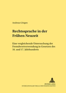 Title: Rechtssprache in der Frühen Neuzeit
