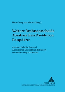 Titel: Weitere Rechtsentscheide Abraham Ben Davids von Posquières