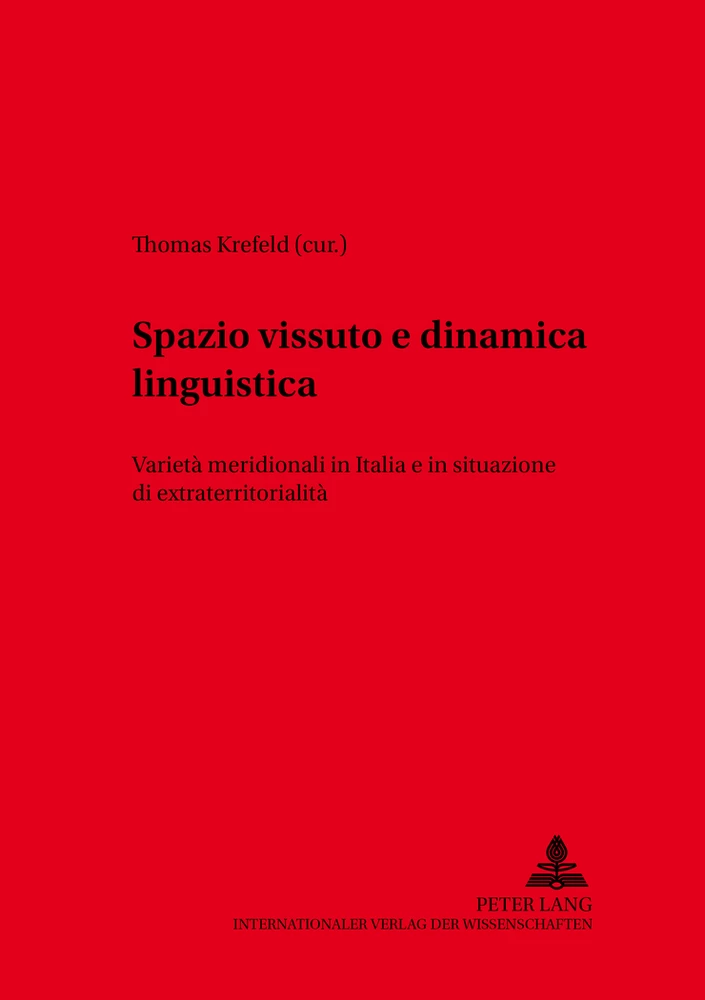 Title: Spazio vissuto e dinamica linguistica