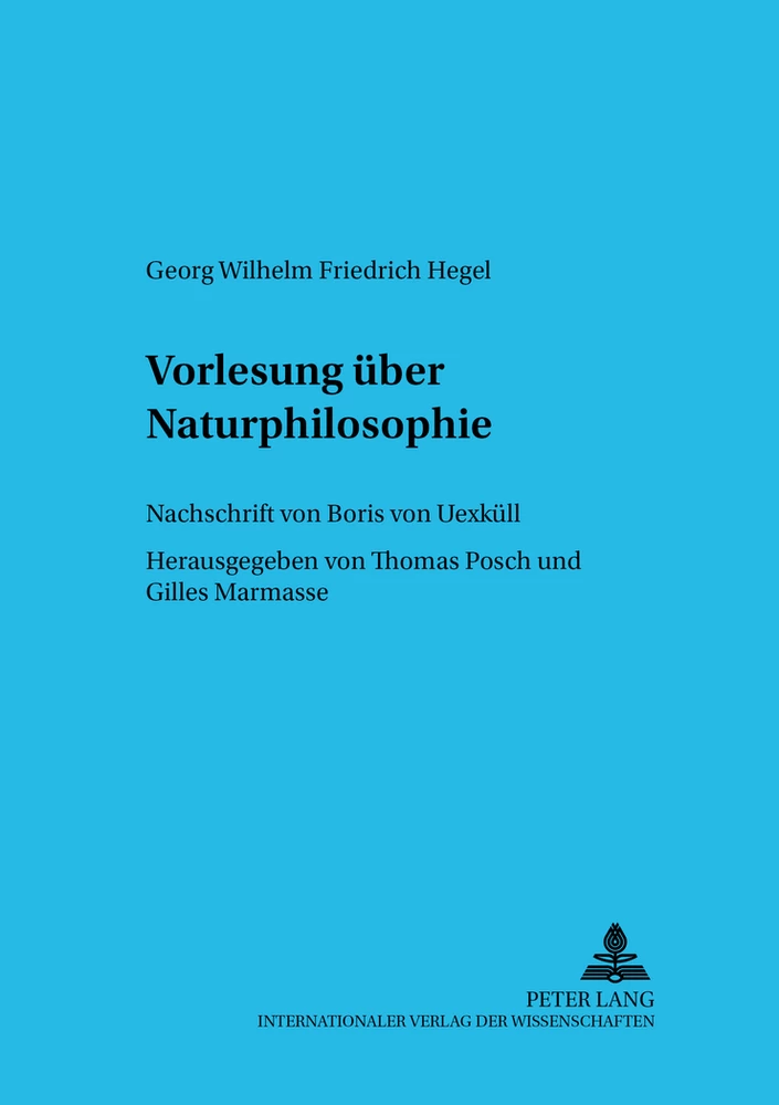 Titel: Vorlesung über Naturphilosophie- Berlin 1821/22