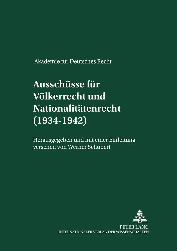 Title: Ausschüsse für Völkerrecht und für Nationalitätenrecht (1934-1942)