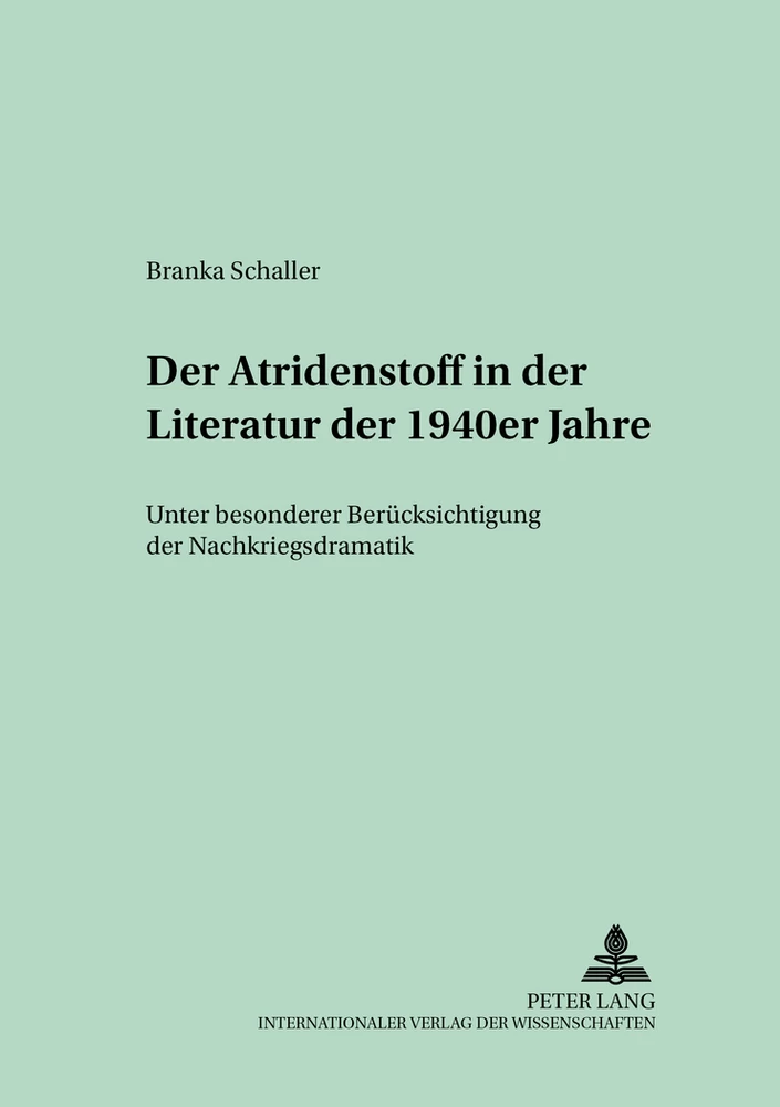 Title: Der Atridenstoff in der Literatur der 1940er Jahre