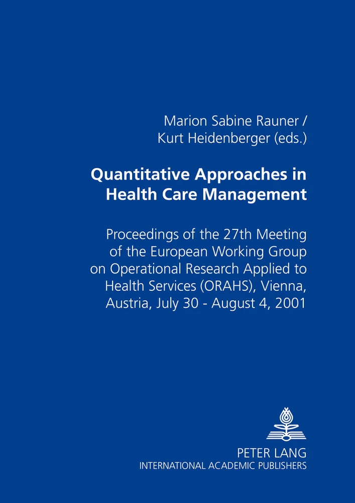 Title: Quantitative Approaches in Health Care Management