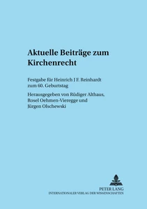 Title: Aktuelle Beiträge zum Kirchenrecht