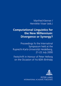 Title: Computational Linguistics for the New Millennium: Divergence or Synergy?