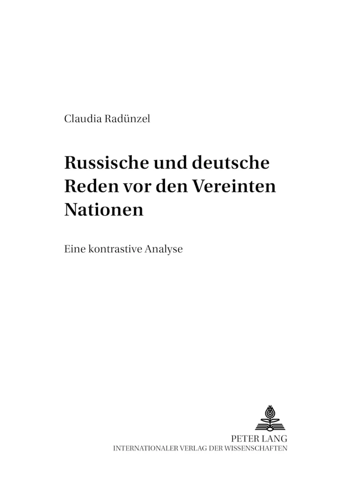 Titel: Russische und deutsche Reden vor den Vereinten Nationen