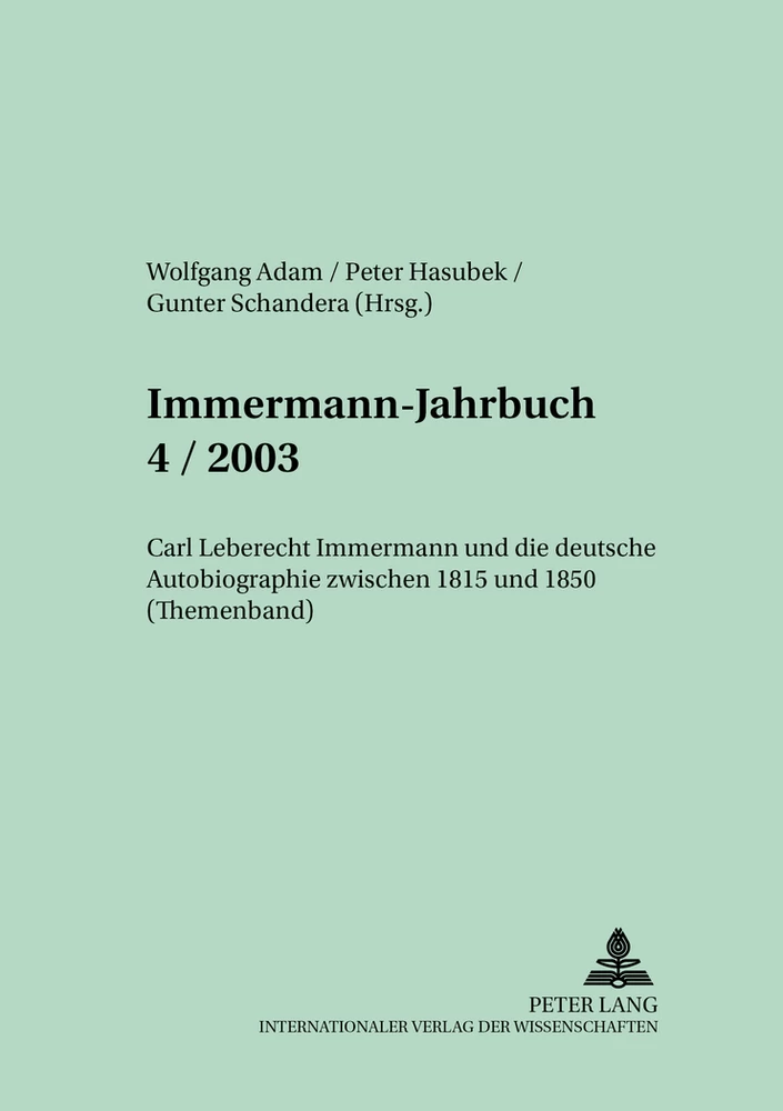 Titel: Immermann-Jahrbuch 4/2003
