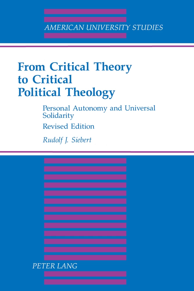 Title: From Critical Theory to Critical Political Theology