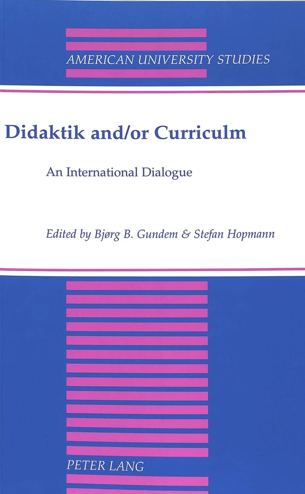 Title: Didaktik and/or Curriculum