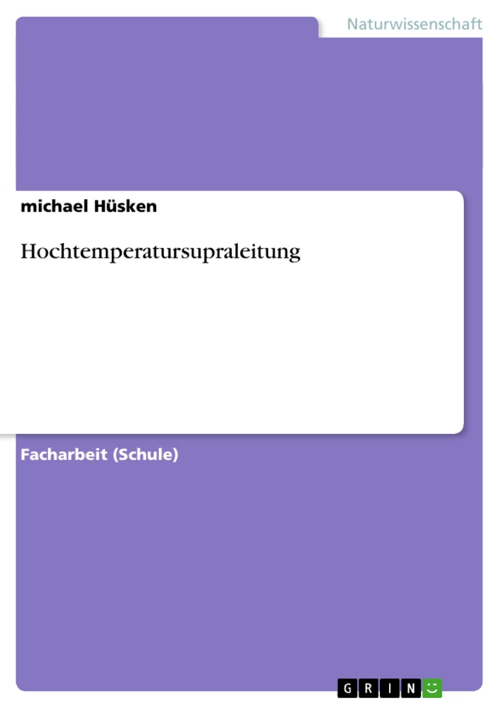 Titre: Hochtemperatursupraleitung