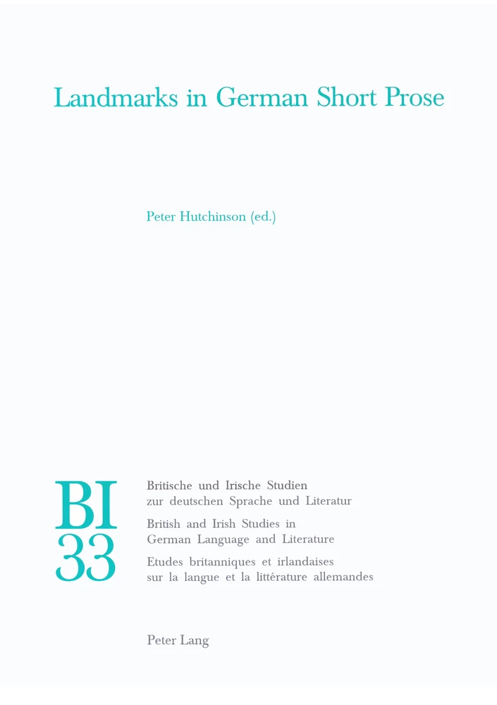 Title: Landmarks in German Short Prose
